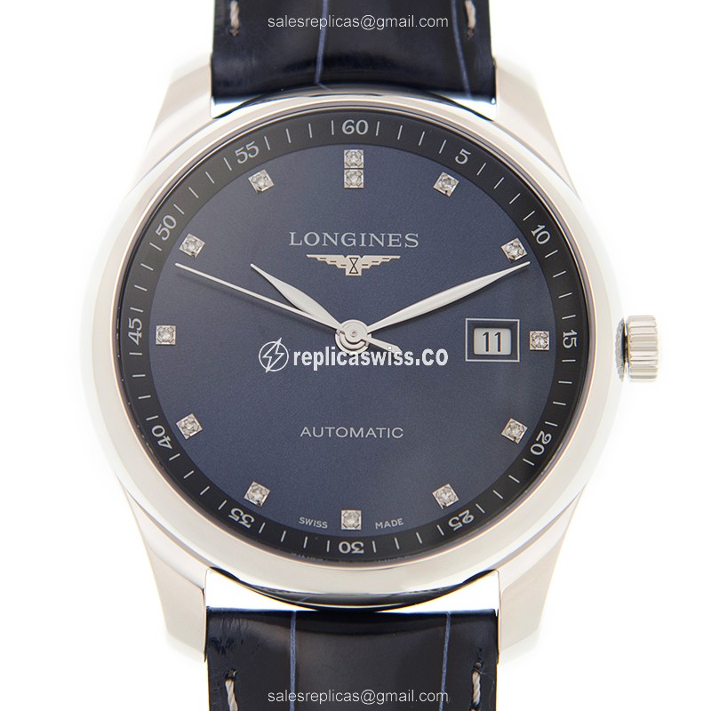 Longines L2.793.4.97.2 Replica - Automatic - Steel - Blue Dial, Alligator Strap