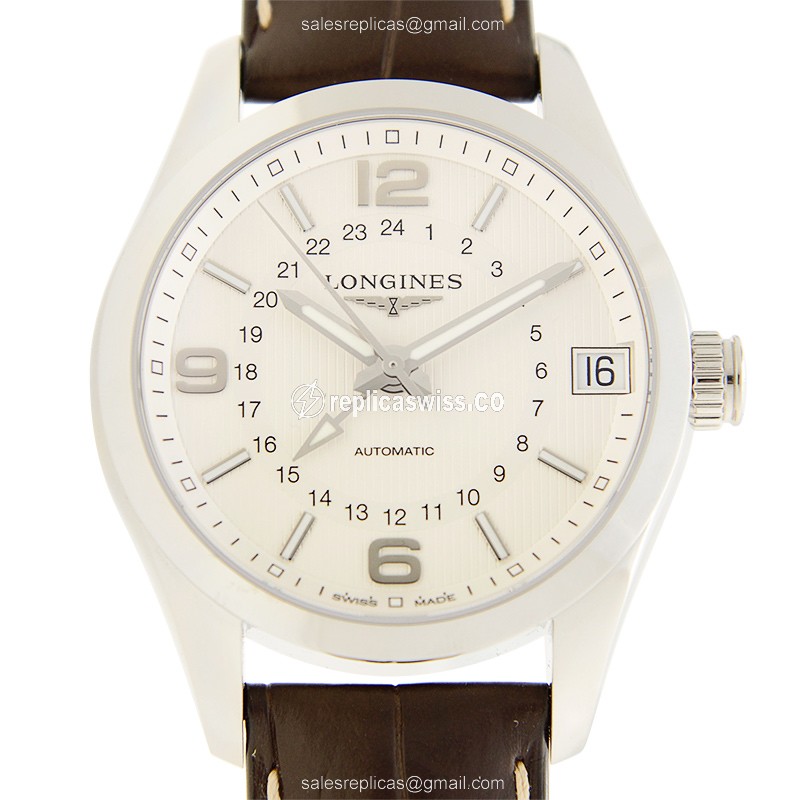 Rolex L2.799.4.76.3 Replica | Automatic | Stainless Steel | Silver Dial | Alligator Strap