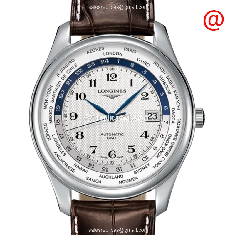 Longines L2.802.4.70.5 Replica | Automatic | Silver Dial, Alligator Brown