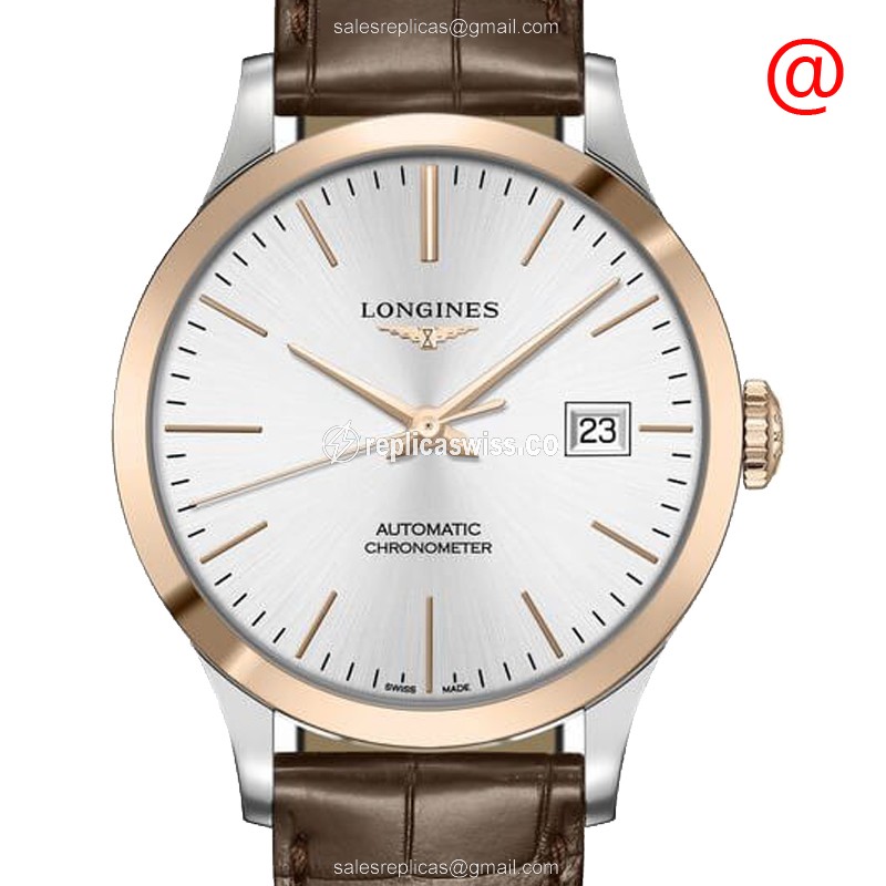 Longines L2.820.5.72.2 RECORD Automatic 18kt Rose Gold & Steel