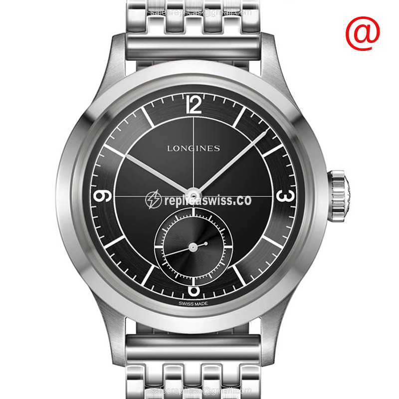 Longines Heritage Classic Replica - Automatic - Steel Case, Black Dial, Silver Clasp - Luxury Replica HERITAGE CLASSIC Watch