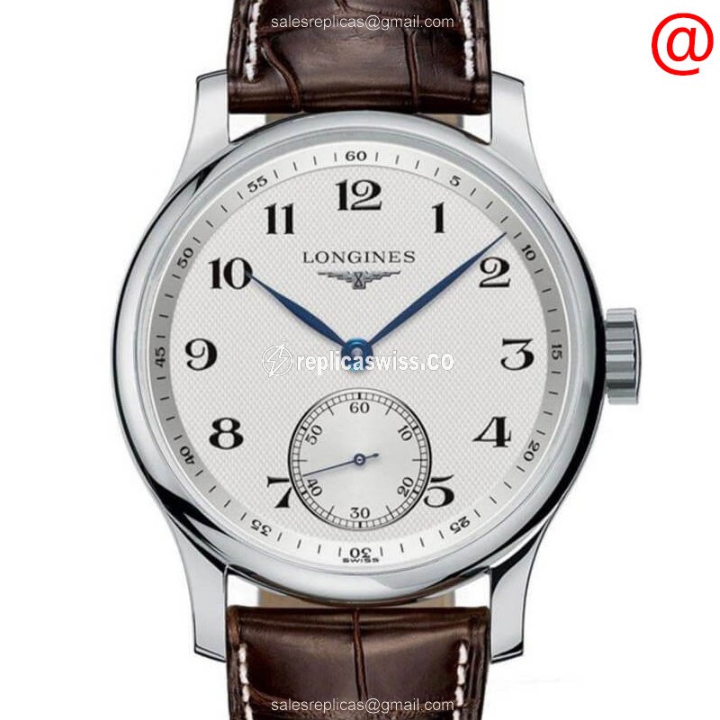 Longines L2.840.4.78.3 Replica - Automatic - Silver Dial, Alligator Brown Strap