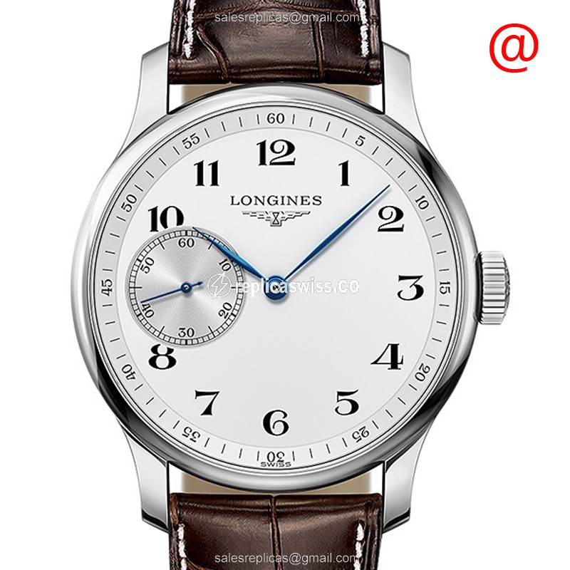 Longines L2.841.4.18.3 Replica - Automatic - Silver Dial on Brown Alligator Strap - Luxury Replica MASTER Watch