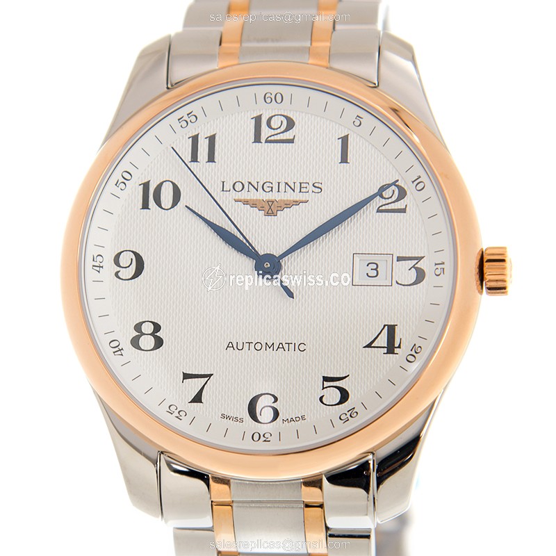 Longines L2.893.5.79.7 Replica - Automatic - Silver - Gold Clasp on Steel & 18kt Strap