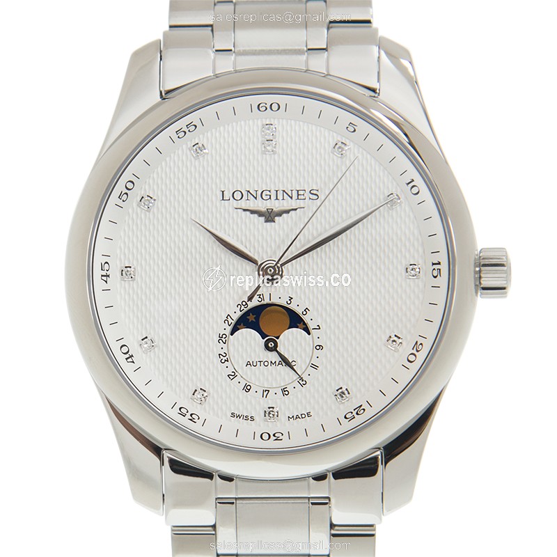 Longines L2.909.4.77.6 Replica - Automatic - Steel Case - White Dial, Silver Clasp - Luxury Replica MASTER Watch