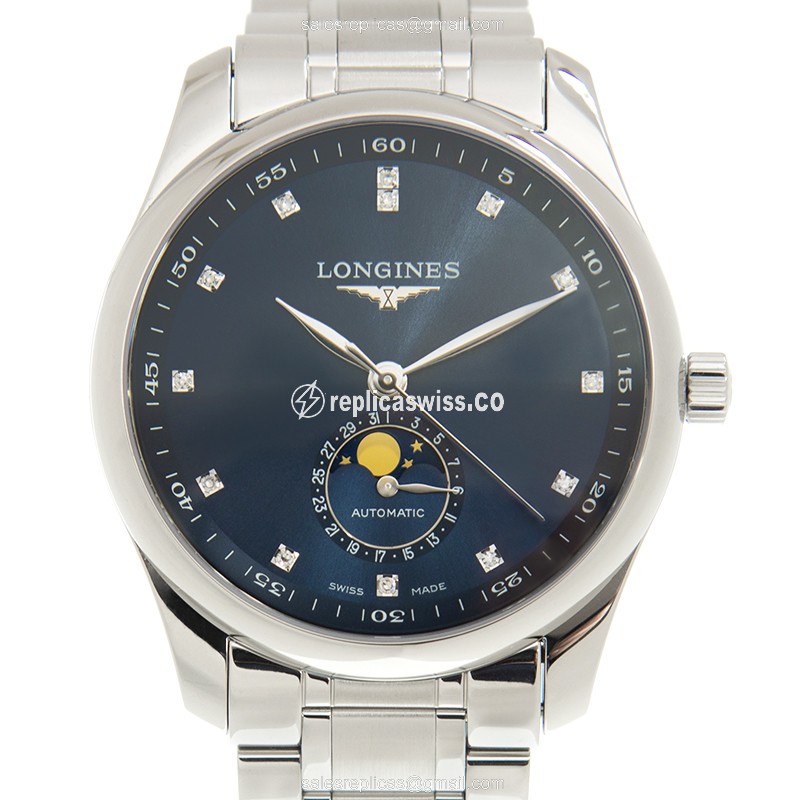 Longines L2.909.4.97.6 Replica - Automatic - Steel Case - Blue Dial - Silver Steel Strap
