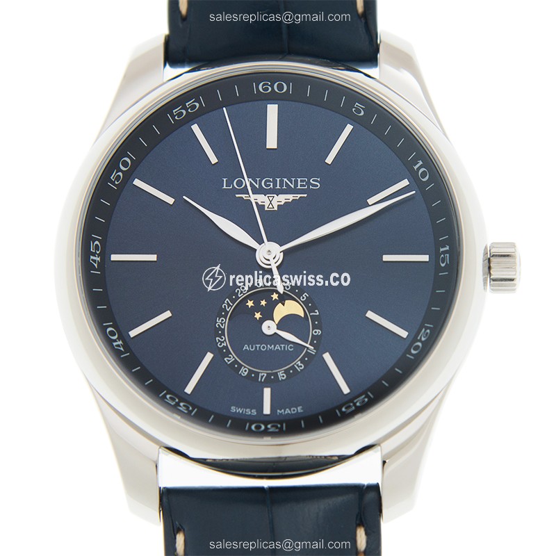 Rolex L2.919.4.92.0 Replica - Automatic | Stainless Steel Case | Blue Dial, Alligator Strap