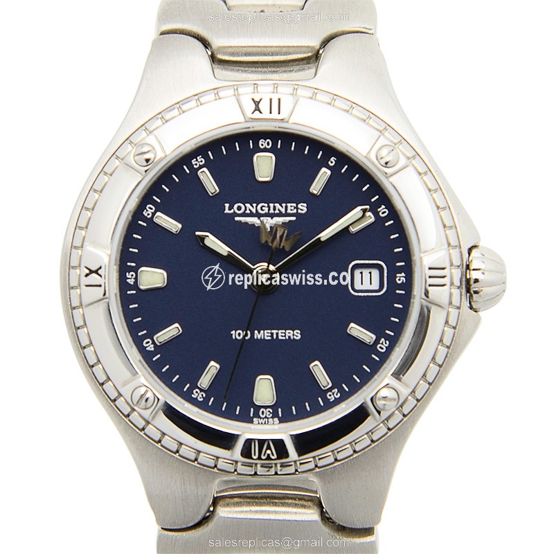 Longines MODELO Quartz - Steel Case - Blue Dial - Silver Clasp, Steel Strap