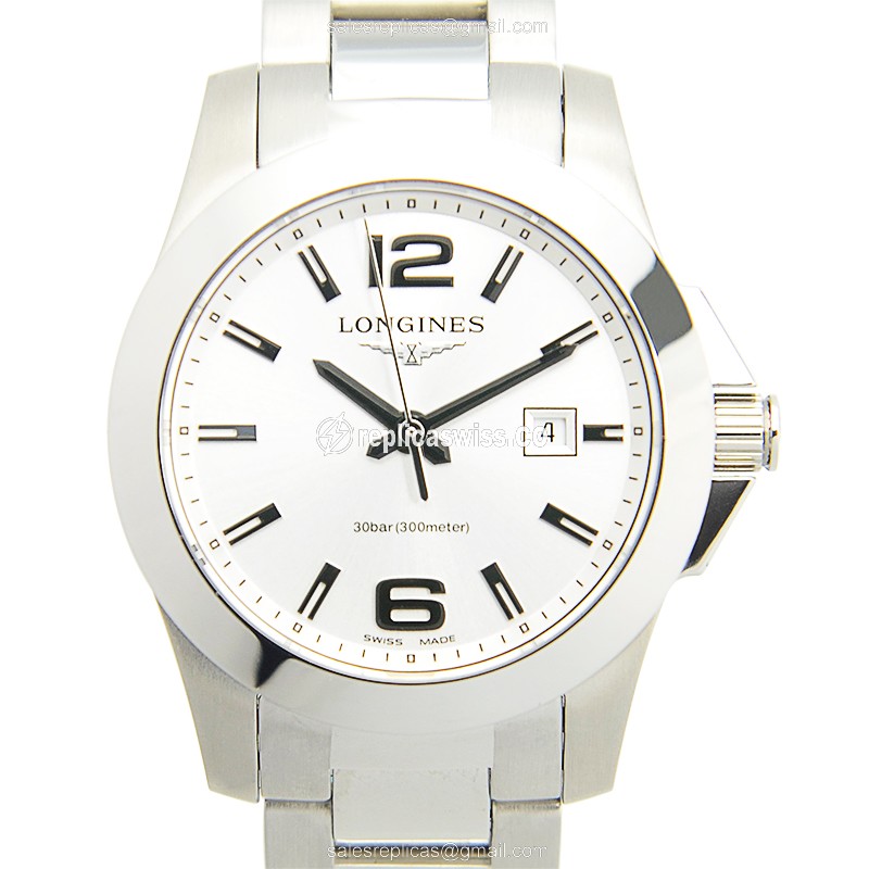 Longines CONQUEST Quartz Silver Dial - Steel Case - Steel Strap - Sapphire Crystal
