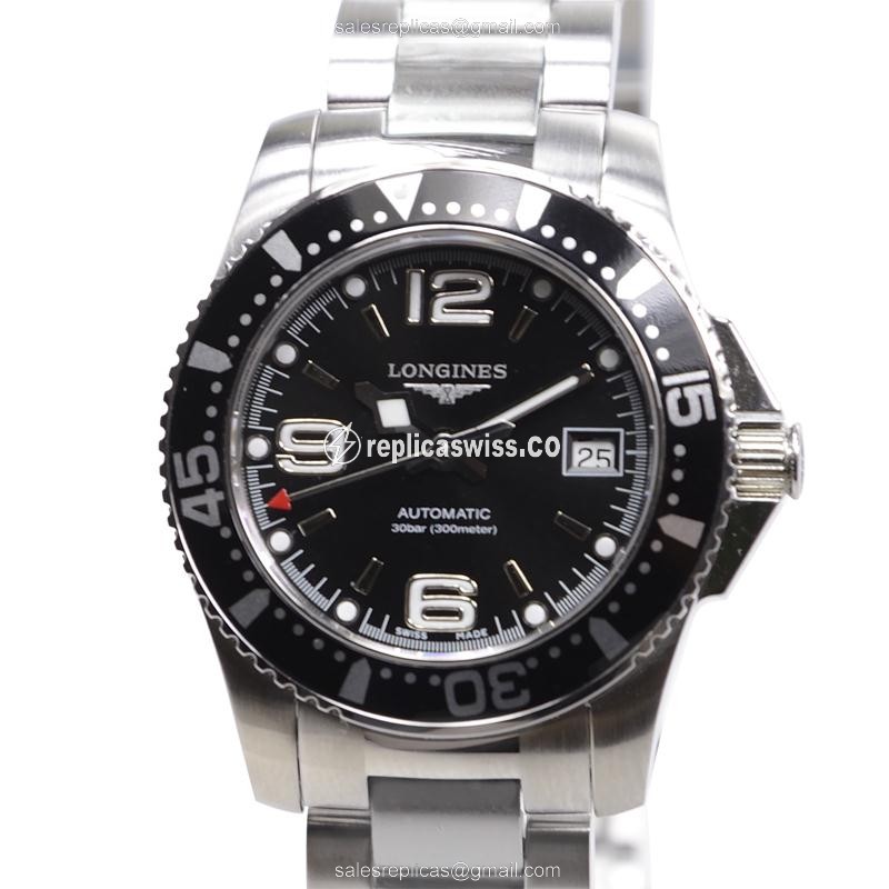 Longines CONQUEST Replica - Automatic - Black Dial - Steel Case - Silver Strap - Luxury Replica CONQUEST Watch