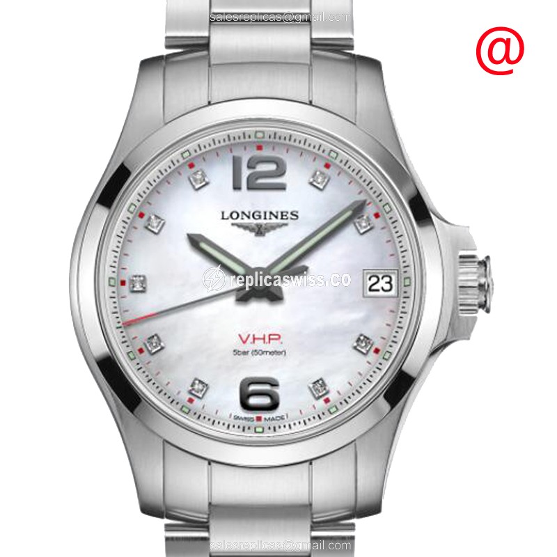 Longines Conquest Quartz - White Dial on Silver Steel - Luxury Replica CONQUEST Watch