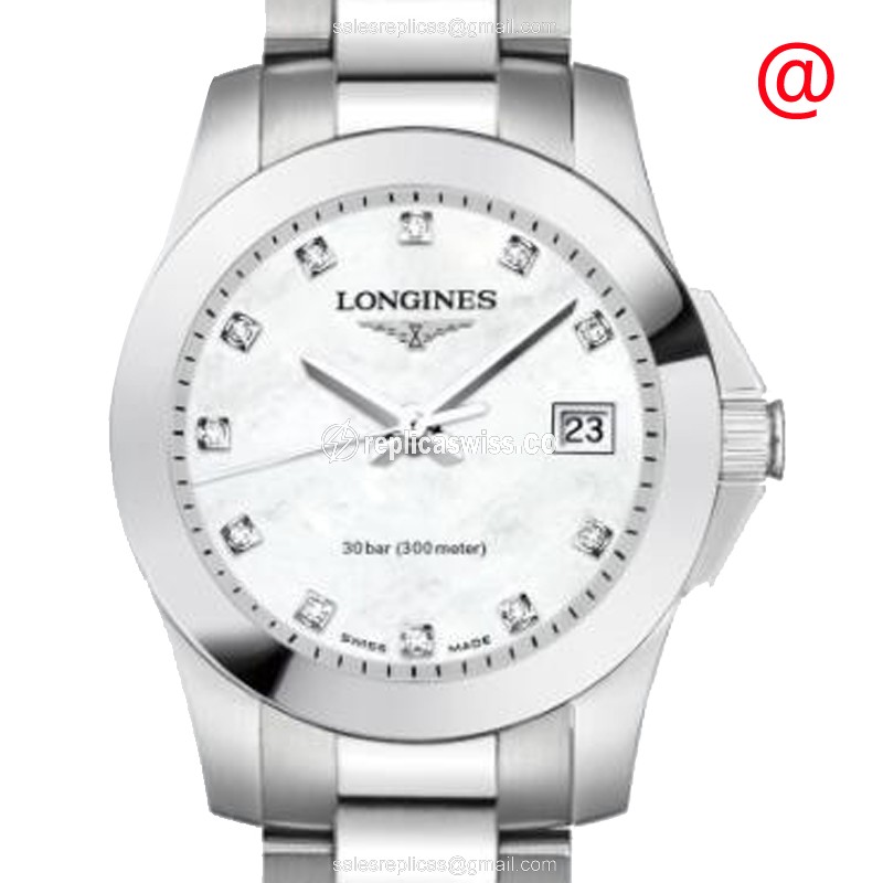 Longines Conquest Replica - Quartz - Stainless Steel - White Dial, Silver Clasp - Luxury Replica CONQUEST Watch