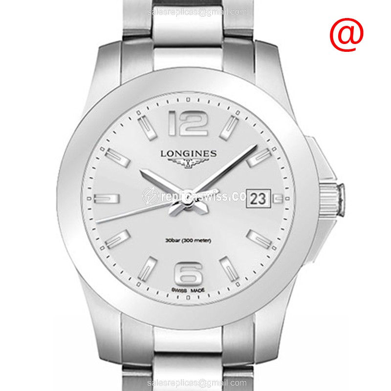 Longines CONQUEST Quartz - Silver Dial - Steel Case - Silver Strap - Clasp - Luxury Replica CONQUEST Watch