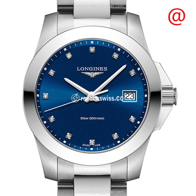 Longines CONQUEST Quartz Replica - Blue Dial - Steel Case & Clasp - Luxury  Watch