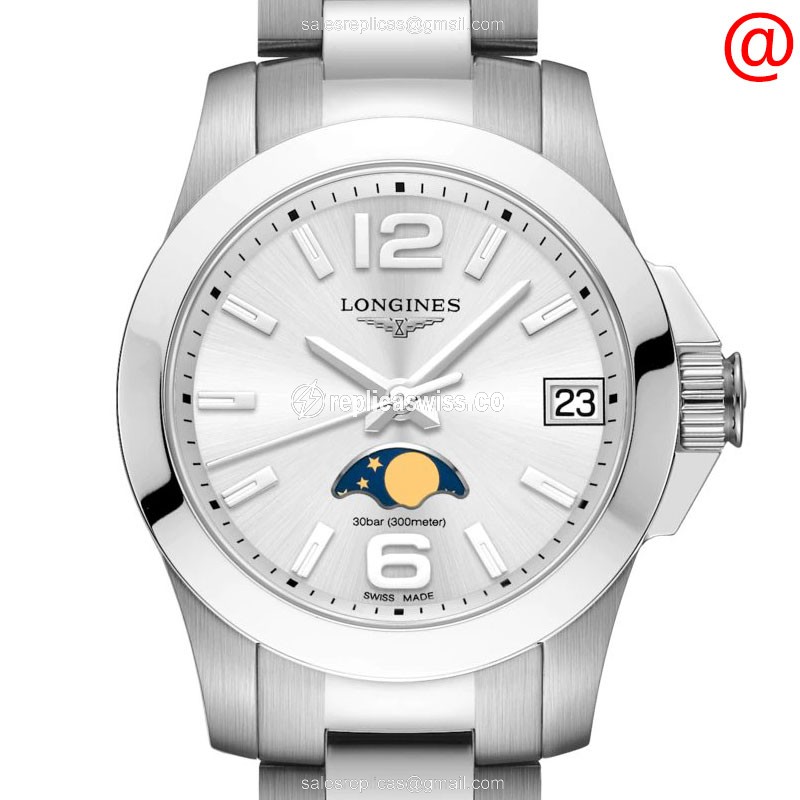 Longines Conquest Replica - Quartz - Stainless Steel - Silver Dial - Silver Clasp - Luxury Replica CONQUEST Watch