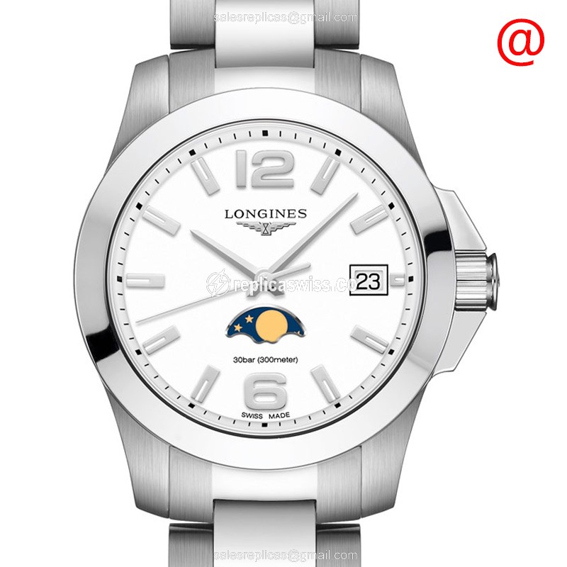 Longines Conquest Quartz Replica - Steel Case, Silver Dial on Silver Strap - Luxury Replica CONQUEST Watch