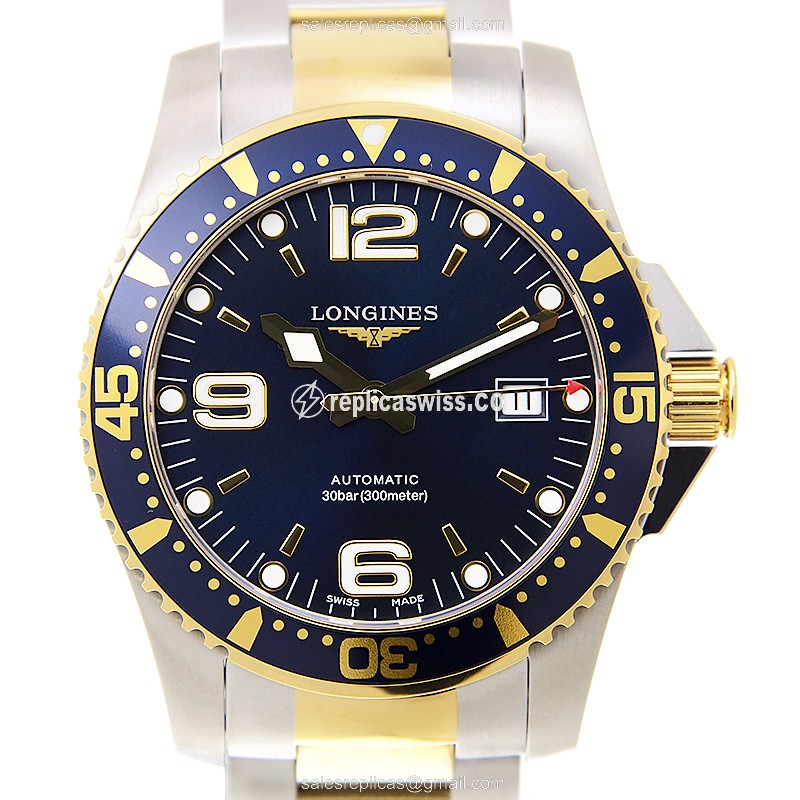 Longines CONQUEST Replica - Automatic - Gold-Plated Case - Black Dial, Gold PVD Strap