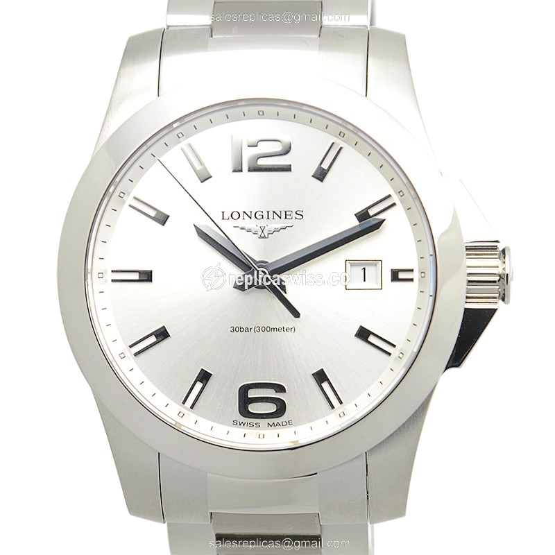 Longines CONQUEST Replica - Quartz - Stainless Steel Case - Silver Dial - Luxury Replica CONQUEST Watch