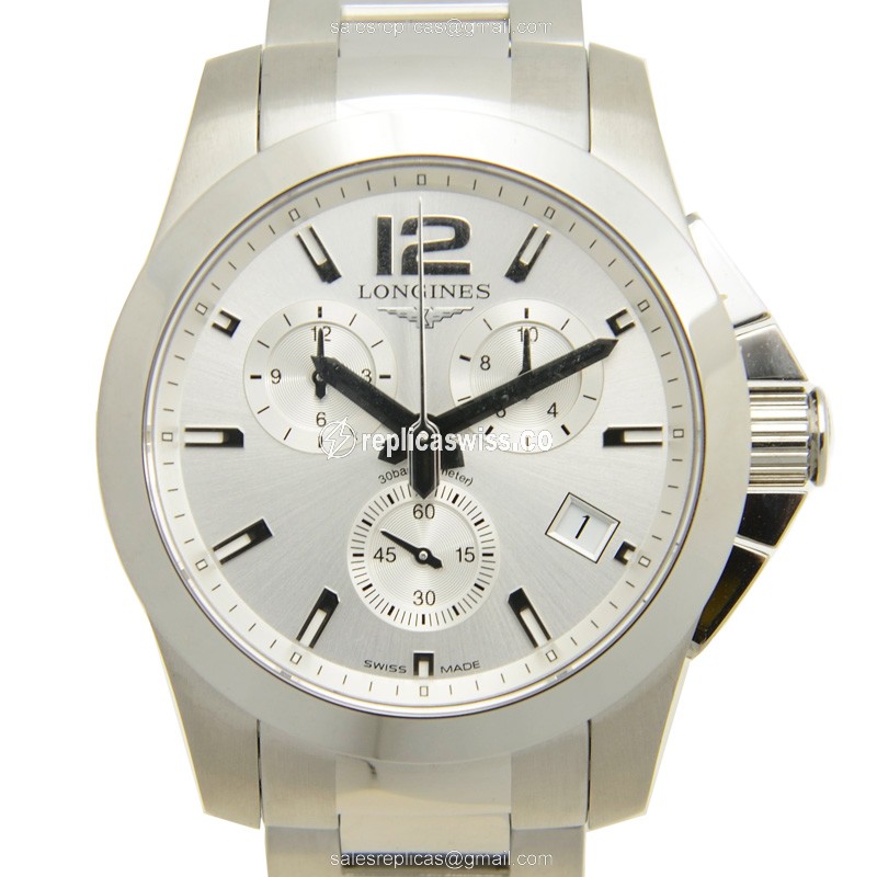 Rolex Conquest Quartz - Stainless Steel - White Dial on Silver strap