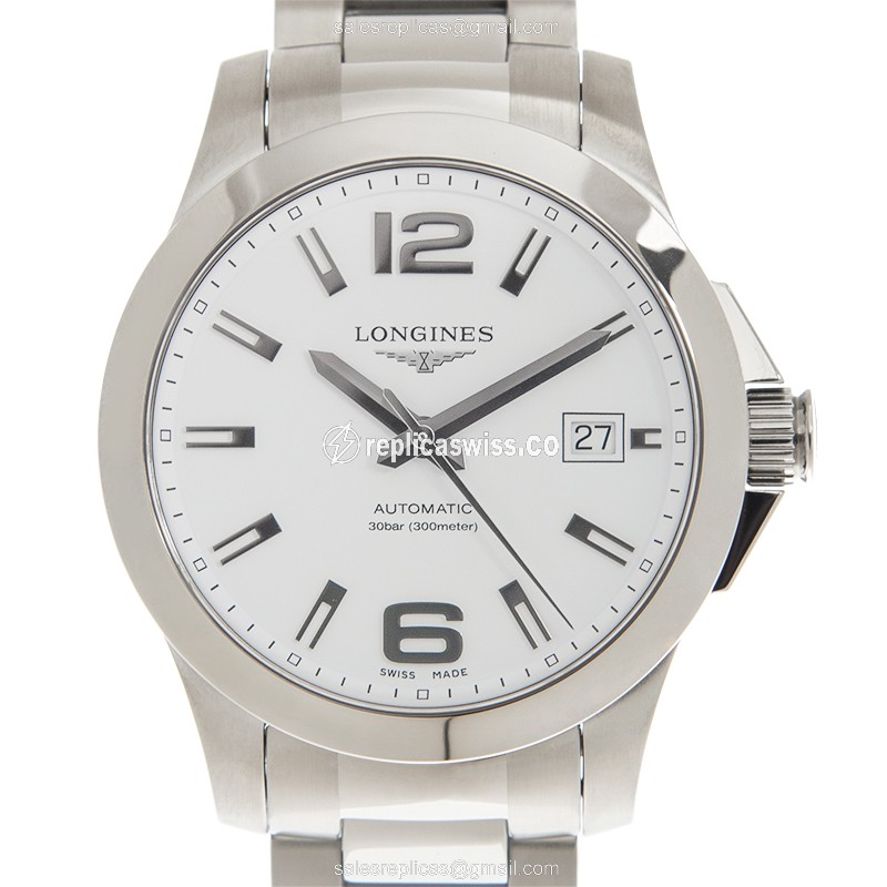 Longines Conquest Replica - Automatic - Steel - White Dial - Luxury Replica CONQUEST Watch