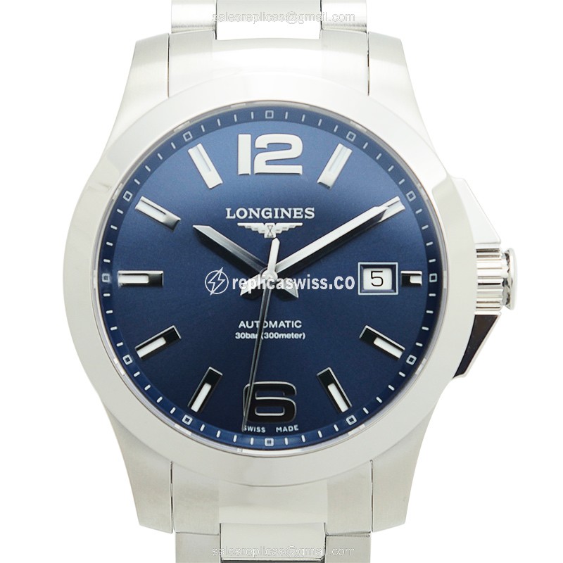 Longines CONQUEST Replica | Automatic | Blue Dial | Steel Case | Silver Clasp