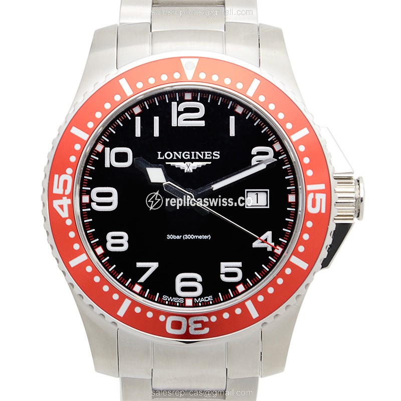 Longines CONQUEST Quartz - Black Dial - Stainless Steel Case, Silver Strap - Luxury Replica CONQUEST Watch