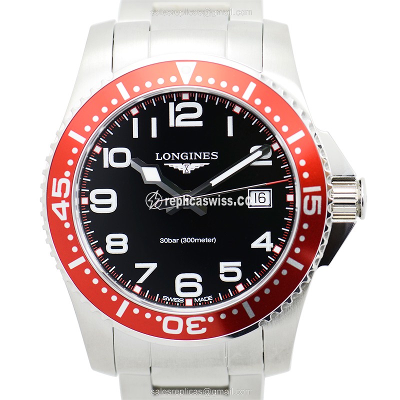 Longines CONQUEST Replica - Quartz - Black Dial, Steel Case - Silver Strap