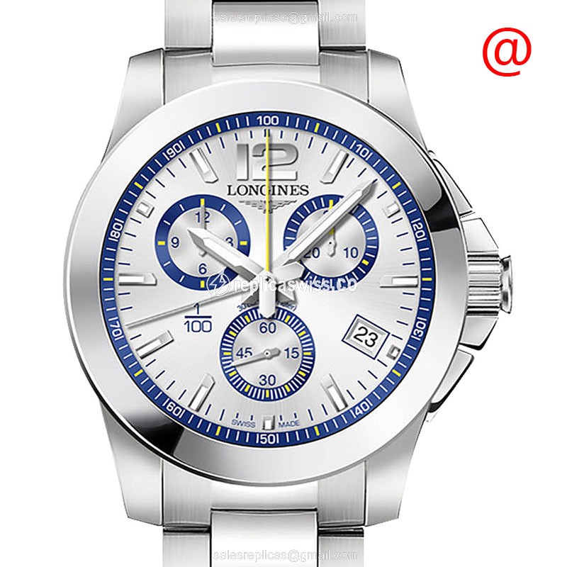 Longines Conquest Replica - Quartz - Stainless Steel Case, Silver Dial, Silver Clasp - Luxury Replica CONQUEST Watch