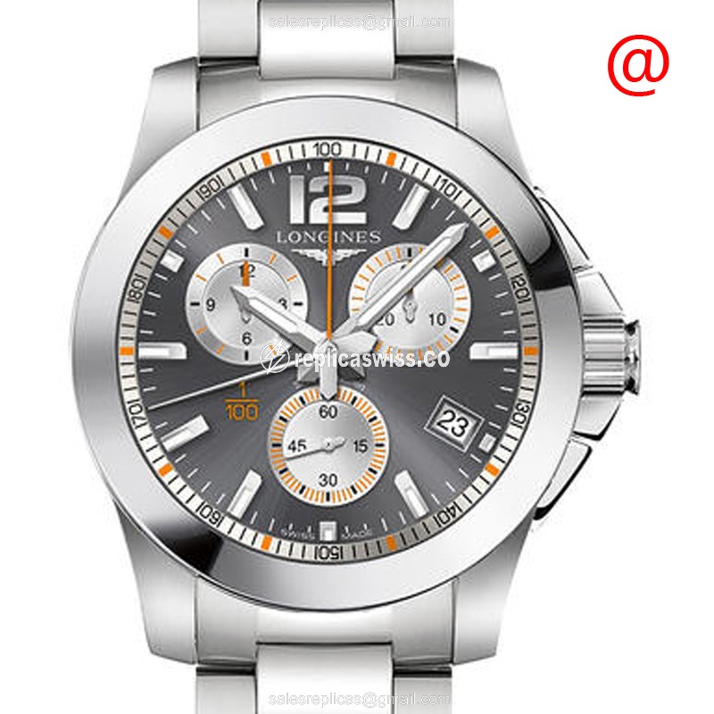 Longines CONQUEST Quartz Replica - Steel Case, Gray Dial, Silver Clasp