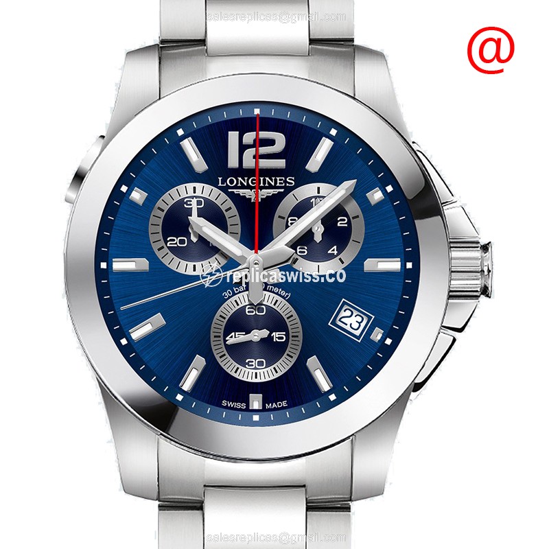 Longines CONQUEST Quartz - Blue Dial - Steel Case - Silver Strap - Clasp - Luxury Replica CONQUEST Watch