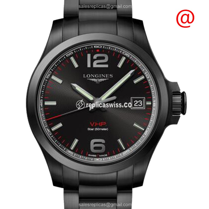 Longines Conquest Quartz - Black Dial, Steel Case - Black Strap - Luxury  Watch