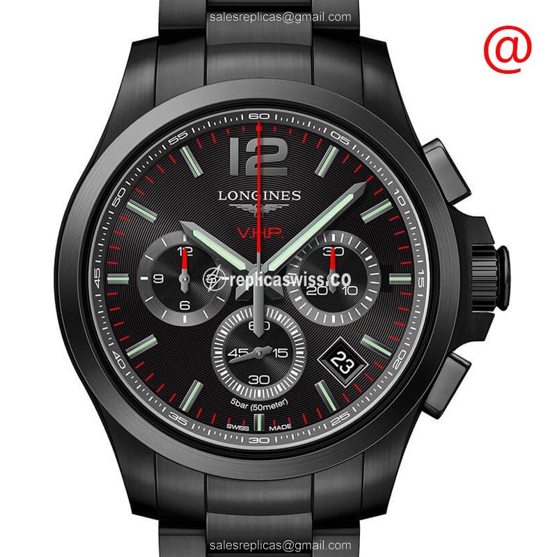 Rolex Conquest Replica - Quartz - Black Steel Case, Black Dial, Steel Clasp & Band - Luxury  Watch