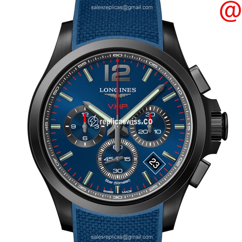 Longines CONQUEST Quartz - Blue Dial, Steel Case, Rubber Strap
