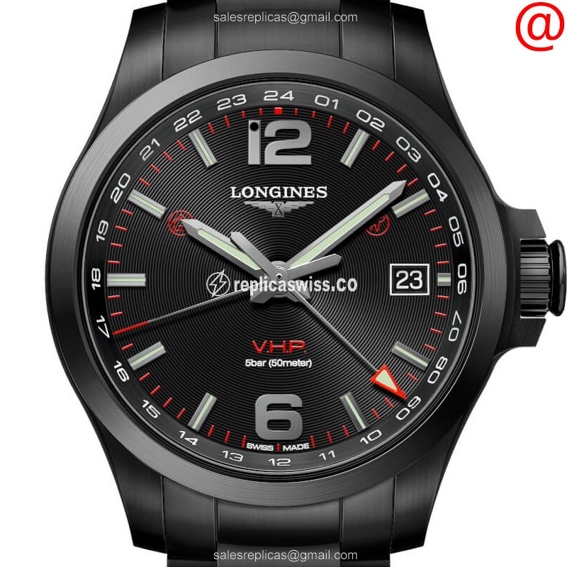 Longines CONQUEST Quartz - Stainless Steel Case, Black Dial - Luxury Replica CONQUEST Watch