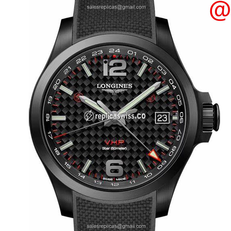 Longines CONQUEST Quartz - Black Dial, Rubber Strap - Stainless Steel Case - Luxury  Watch