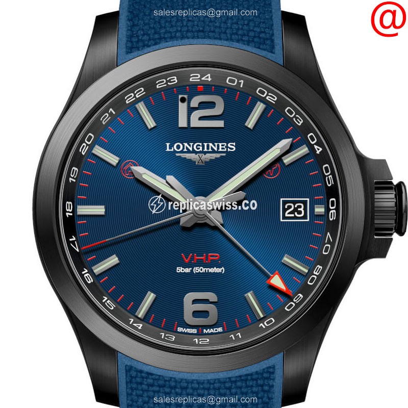 Longines CONQUEST Quartz - Steel Case, Blue Dial, Rubber Strap