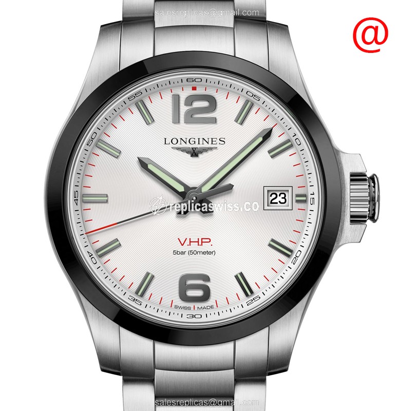 Longines Conquest Replica - Quartz - Steel Case - White Dial - Silver Steel Band - Luxury Replica CONQUEST Watch