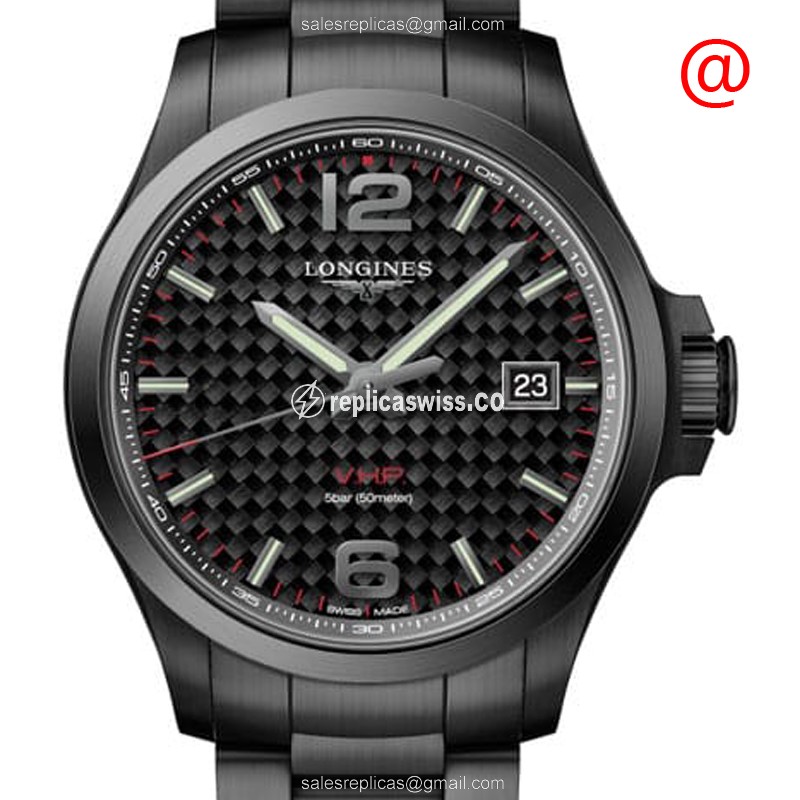 Longines CONQUEST Replica - Quartz - Black Dial, Steel Case - Luxury Replica CONQUEST Watch