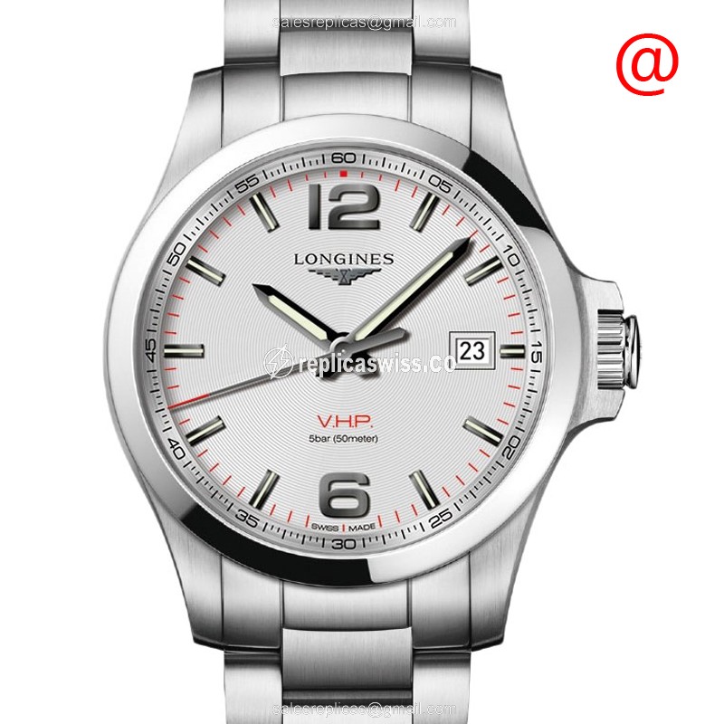 Longines CONQUEST Quartz Steel - Silver Dial - Steel Clasp - Silver Strap - Luxury Replica CONQUEST Watch