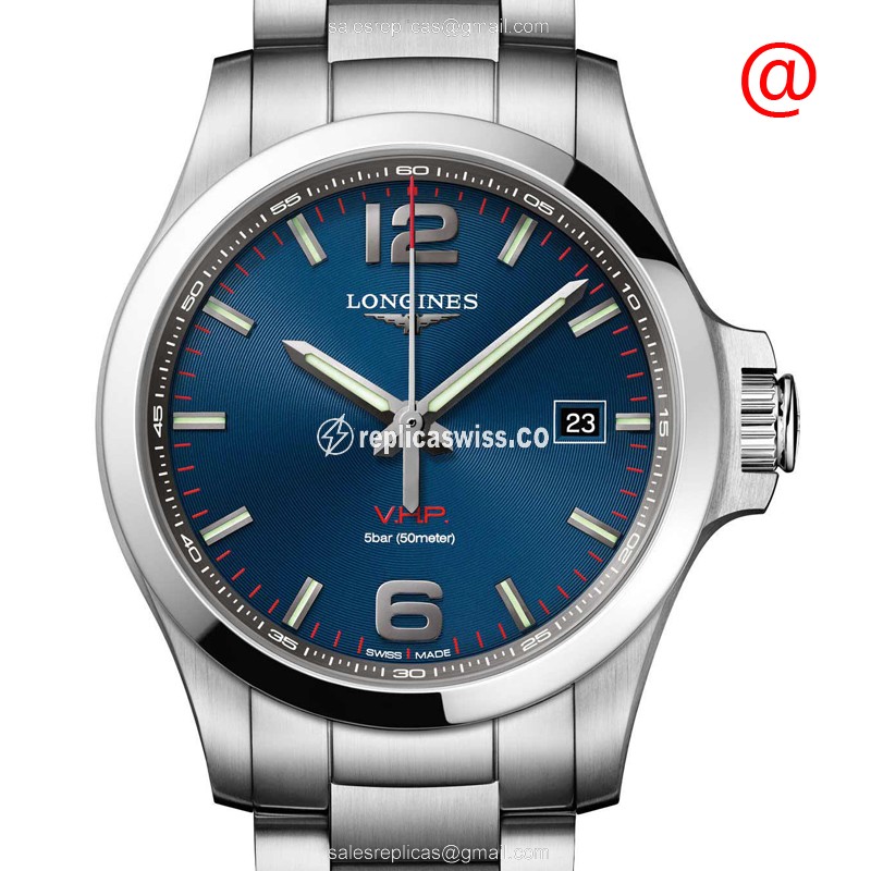 Longines CONQUEST Quartz Replica - Blue Dial, Steel Case - Silver Clasp