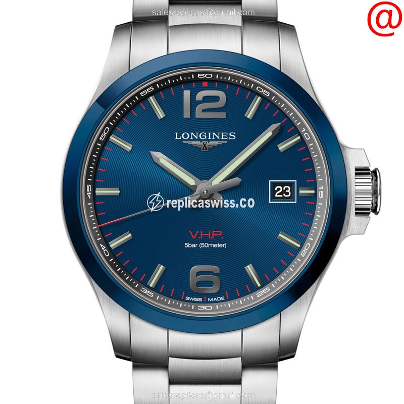 Longines CONQUEST Quartz - Ceramic Case - Blue Dial - Steel Clasp & Strap