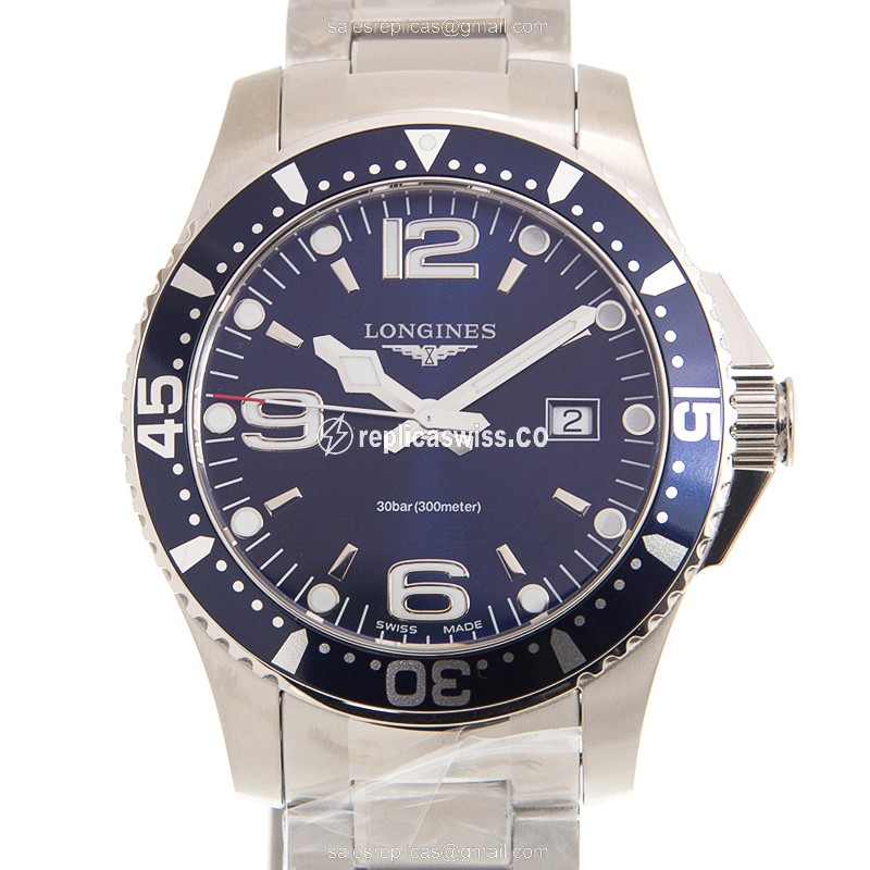 Longines CONQUEST Replica - Quartz - Blue Dial - Silver Clasp, Steel Strap