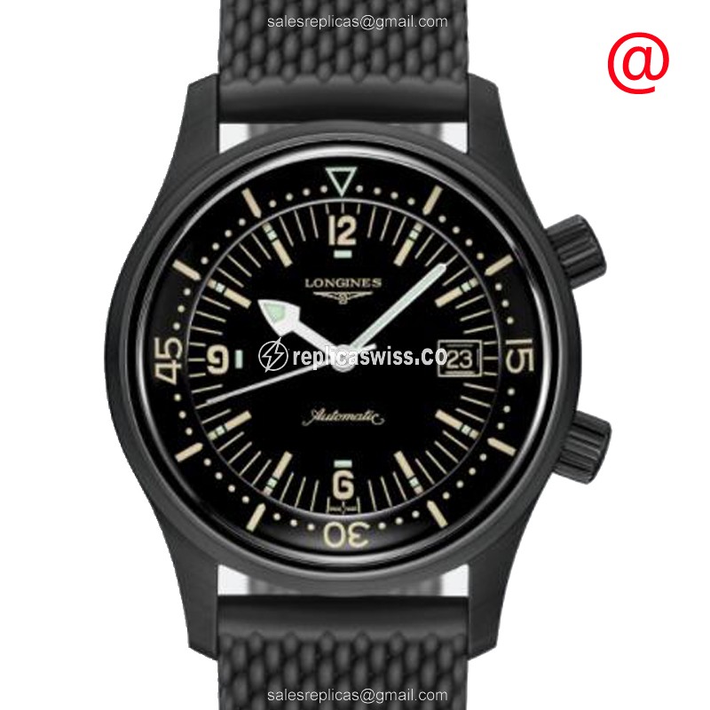 Longines Heritage Classic Automatic - Steel Case, Black Dial, Rubber Strap - Luxury Replica HERITAGE CLASSIC Watch