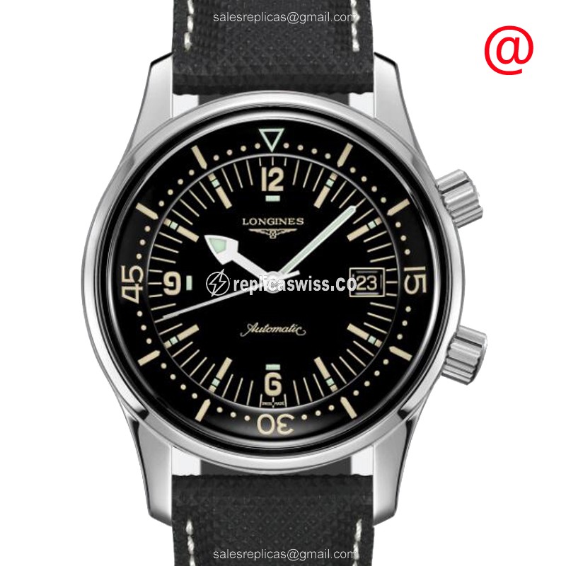 Longines Heritage Classic Replica | Automatic | Steel | Black Dial | Leather Strap - Luxury Replica HERITAGE CLASSIC Watch