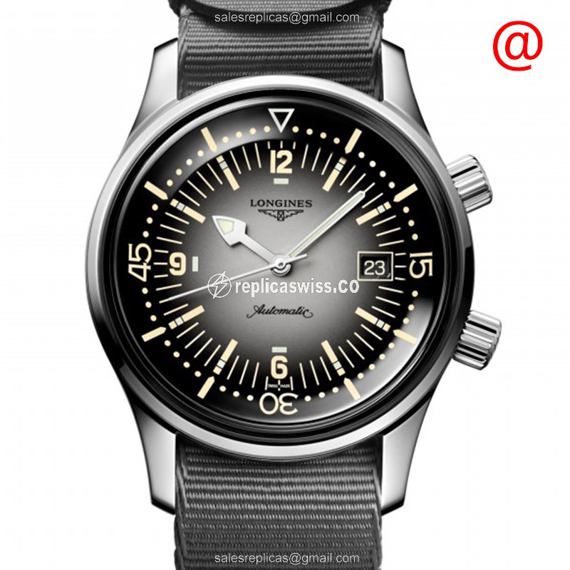 Longines Heritage Classic Replica - Automatic - Steel Case - Gray Dial, Fabric Strap
