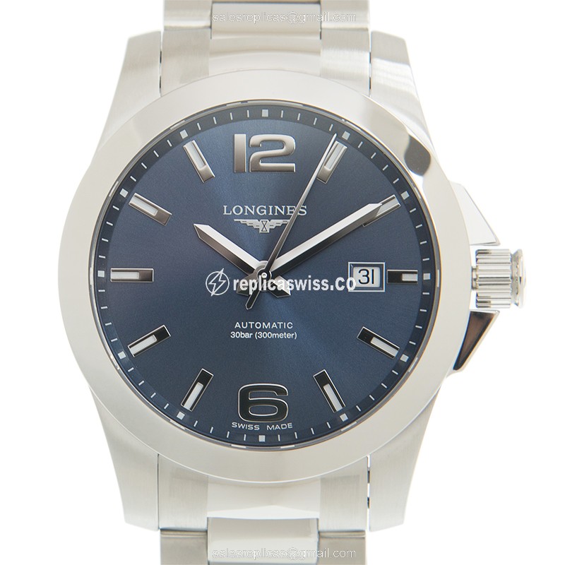 Longines Conquest Replica - Automatic - Steel Case - Blue Dial - Silver Steel Strap