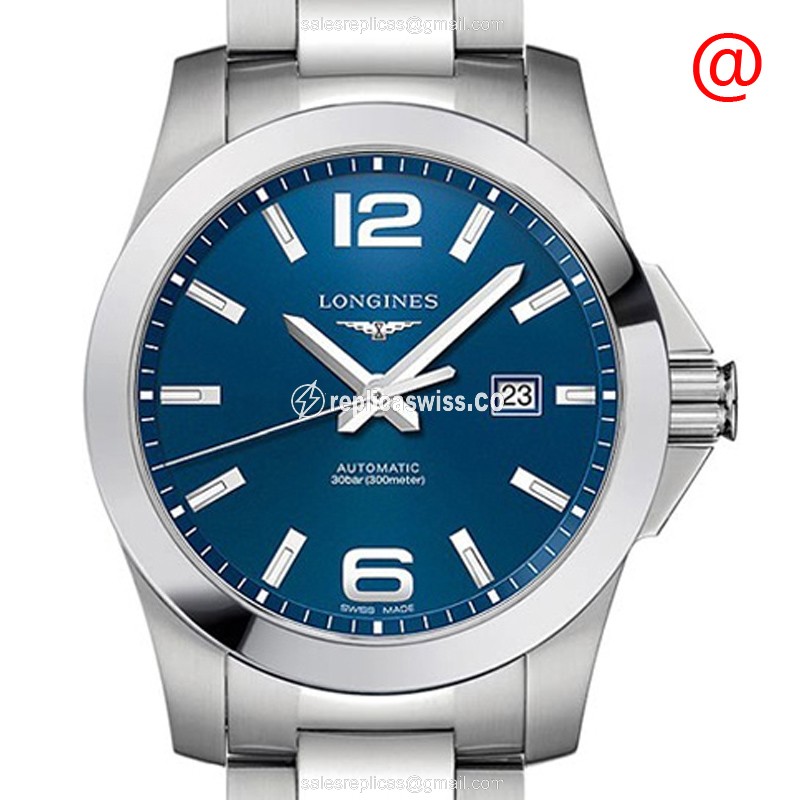 Longines CONQUEST Replica - Automatic - Steel Case - Blue Dial, Silver Clasp