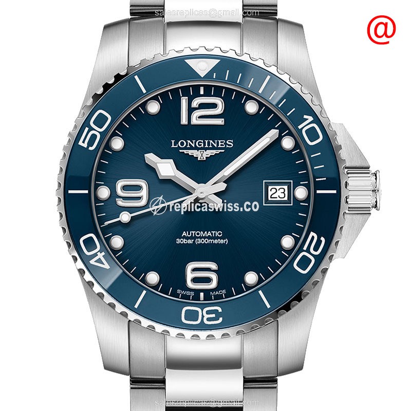 Longines CONQUEST Replica - Automatic Ceramic - Steel Case - Blue Dial - Silver Clasp & Steel Strap