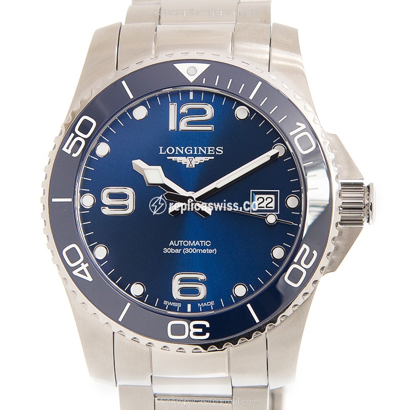 Longines CONQUEST Replica - Automatic - Steel Case - Blue Dial, Silver Clasp