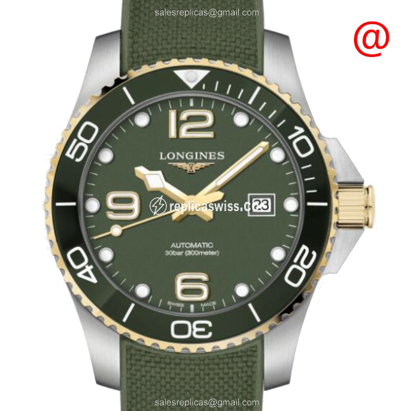 Longines CONQUEST Replica - Automatic - Ceramic - Green Dial, Rubber Strap